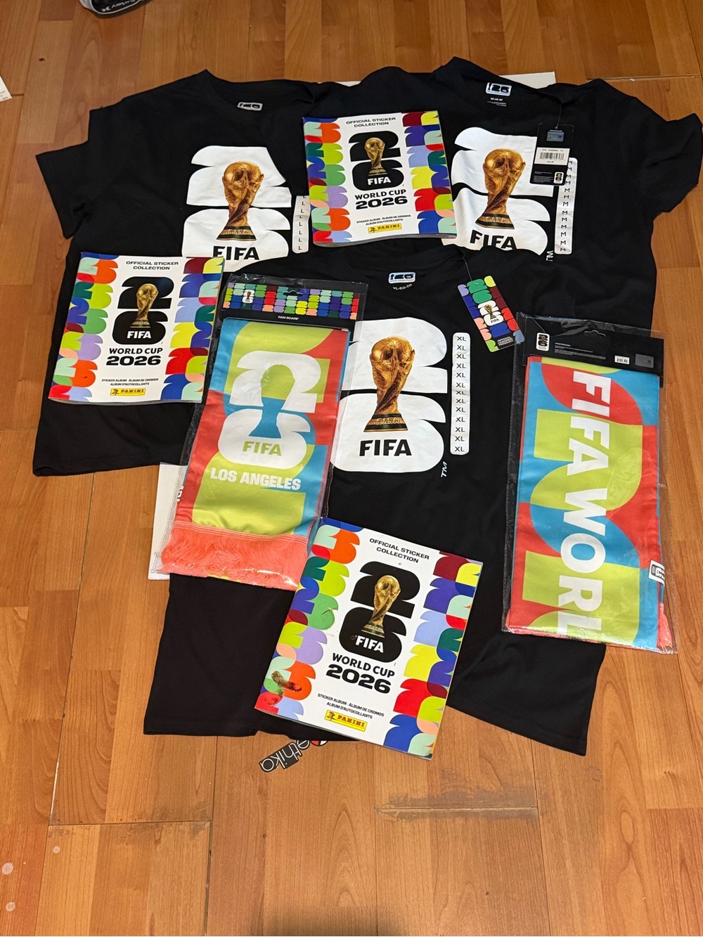 FIFA World Cup 2026 3 Black Short-Sleeve Tee, (Medium / Large / XL) 2 scarf 3 Bk